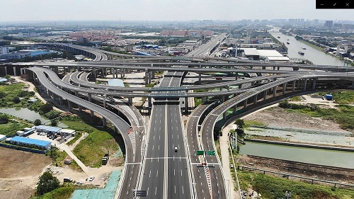 江蘇蘇州東環(huán)項目南湖路跨運河橋及地面道路、東環(huán)主線地面道路正式通過交工驗收 -航拍圖.jpg
